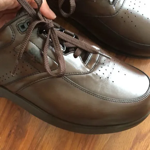 New SAS genuine leather hand crafted brown comfort shoes 11 WW